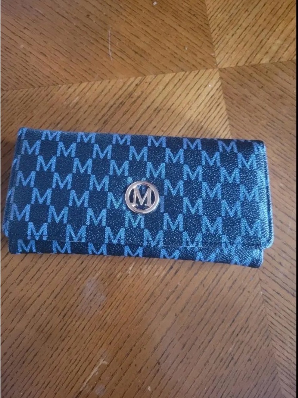 M Monogram Trifold Wallet - Blue